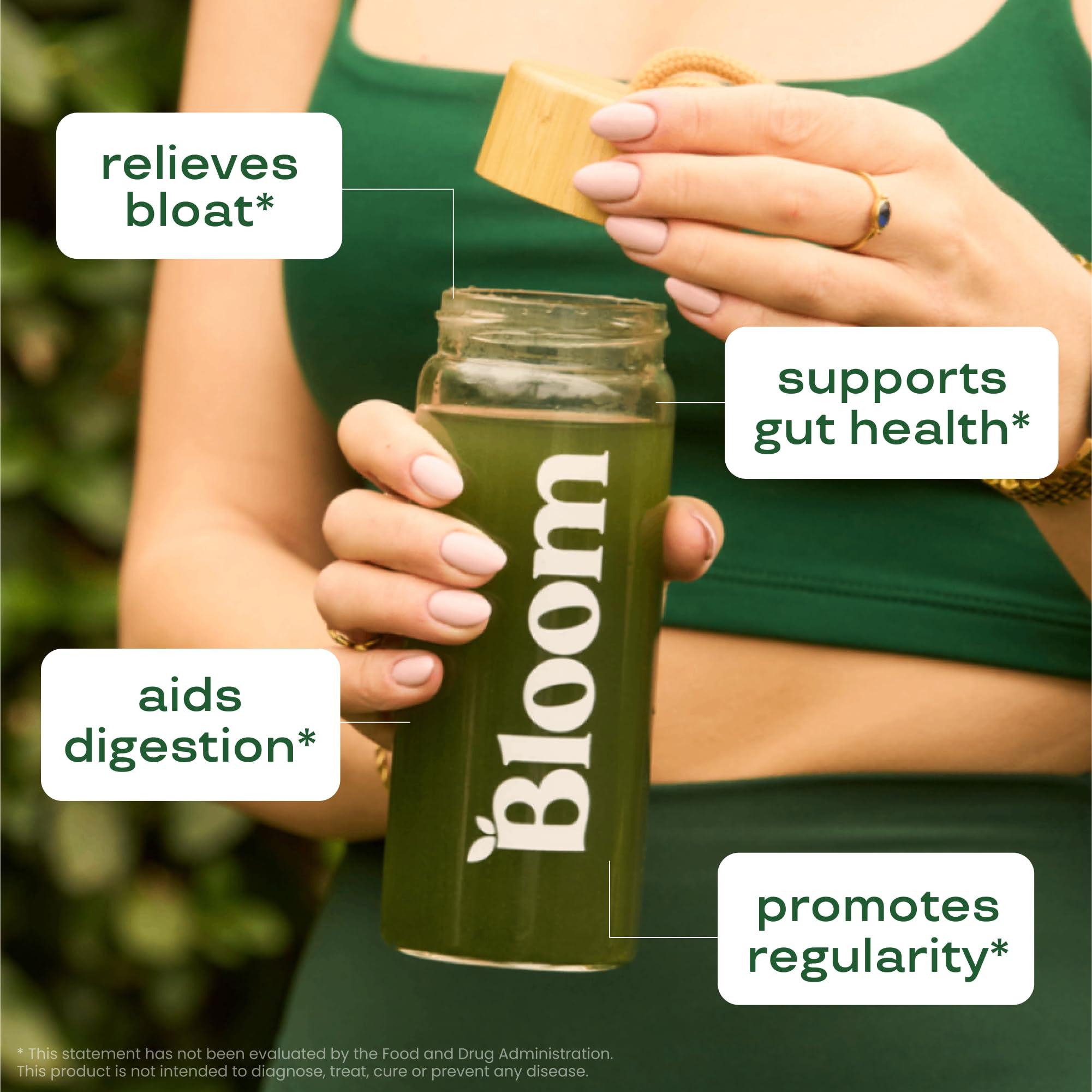 Bloom Nutrition Bloom Nutrition Superfood Greens Powder Stick Packs, Digestive Enzymes with Probiotics and Prebiotics, Gut Health, Bloating Relief for Women, Chlorella, Green Juice Mix, 18 SVG, Tropical Variety