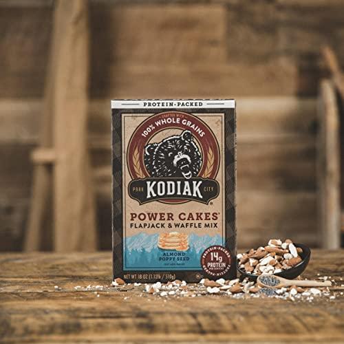 Kodiak Cakes Kodiak Power Cakes, Pancake & Waffle Mix, Almond Poppyseed, High Protein,100% Whole Grains (Pack of 1)