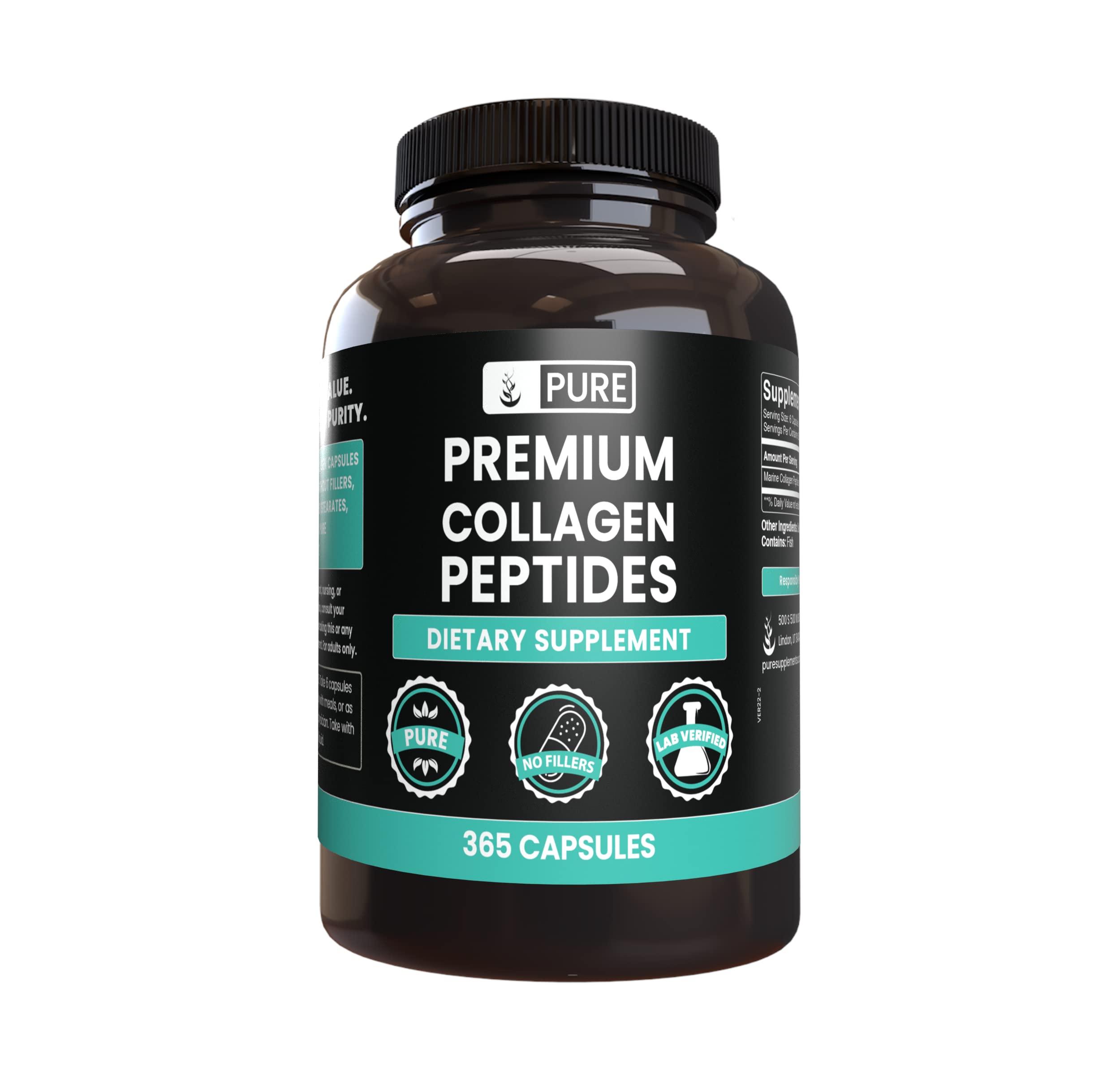 PURE ORIGINAL INGREDIENTS PURE ORIGINAL INGREDIENTS Marine Collagen (365 Capsules) No Magnesium Or Rice Fillers, Always Pure, Lab Verified