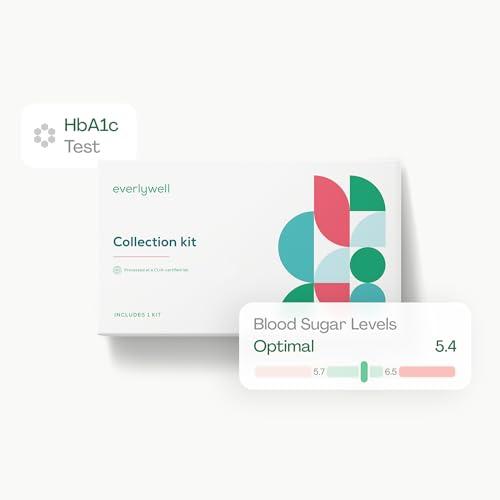 Everly Well Everlywell HbA1c Test - at-Home Collection Kit Measures Hemoglobin A1c - Accurate Results from a CLIA-Certified Lab Within Days - Ages 18+