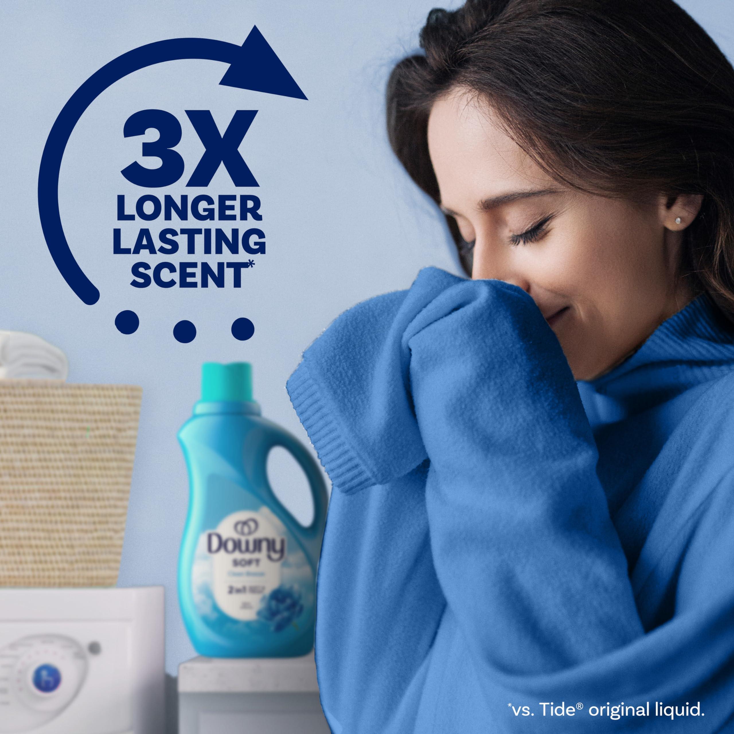 Downy Downy Fabric Softener Liquid, Clean Breeze Scent, 44 fl oz, 60 Loads