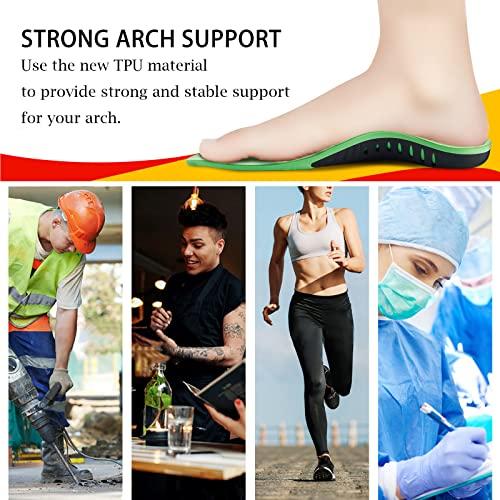 DONQE Arch Support Insoles (220+lbs) Plantar Fasciitis relief Insoles for Flat Feet, Work Boot Insoles, Memory Foam Shoe Inserts for Running and Hiking, Gel Orthotic Insoles for Men & Women