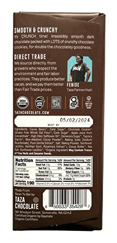 Taza Chocolate Taza Chocolate Organic Smooth & Crunchy Bars 70% Stone Ground, Chocolate Cookie Crunch 2.5 Ounces (10 Count), Vegan