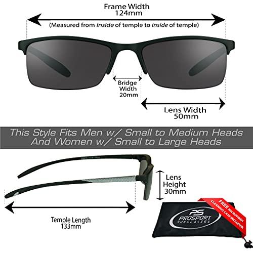 proSPORT proSPORT Reading Glasses Tinted Sunglass Readers +225 Silver Smoke Semi rimless Square Frame Unisex