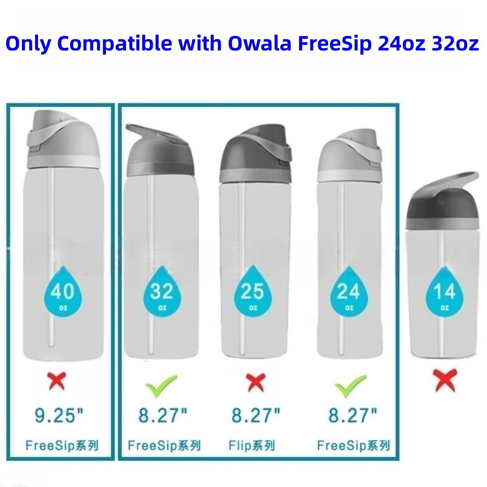 GL-Auking 6Pack Replacement Straw for Owala FreeSip Water Bottle 24oz/32oz, Reusable BPA Free Clear Drinking Straws with Straw Cleaner Brush for Owala 24oz 32oz FreeSip Water Bottle Accessories