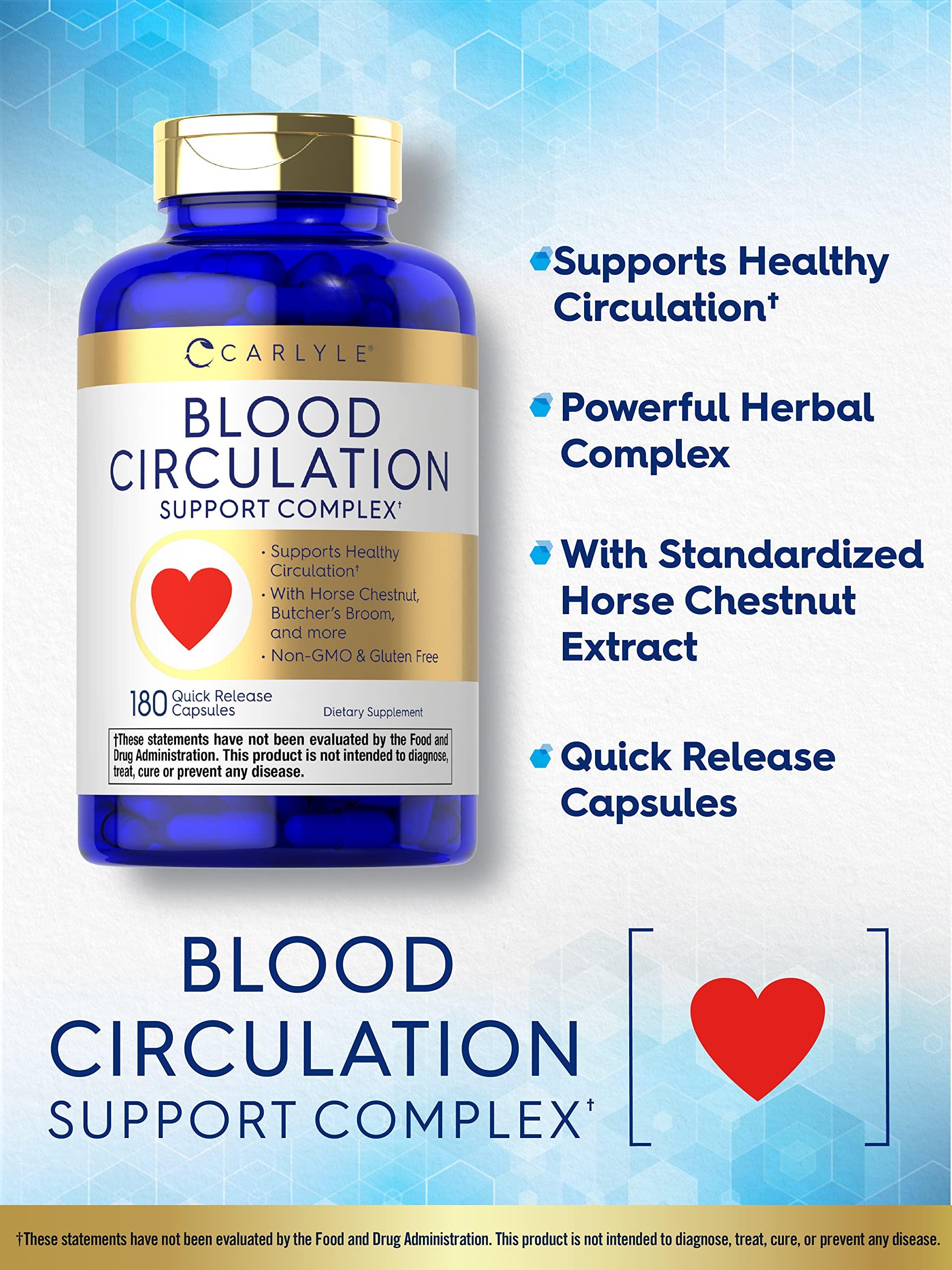 Carlyle Carlyle Blood Circulation Supplement | 180 Capsules | Supports Healthy Circulation | Non-GMO, Gluten Free