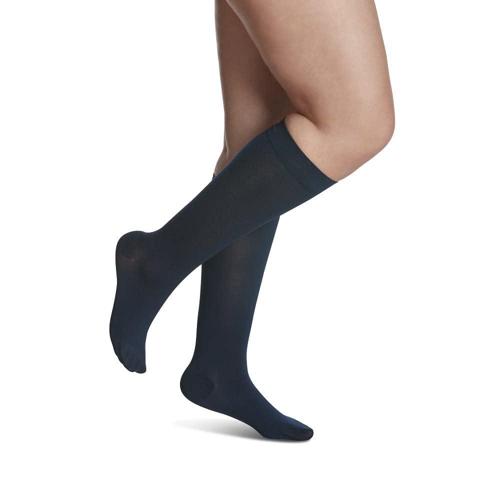Sigvaris Sigvaris Womens Style Soft Opaque 840 Closed Toe Calf-High Socks 20-30mmHg - Black - Small Short