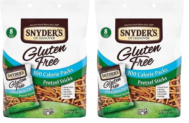 Snyder\'s of Hanover Snyder\'s of Hanover Gluten Free Pretzel Sticks, 100 Calorie Individual Packs, 8 Ct (Pack of 2)