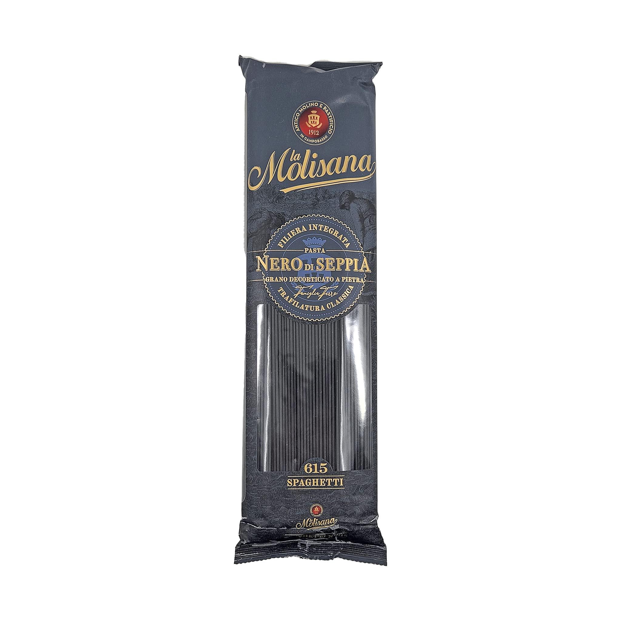La Molisana la Molisana Spaghetti al Nero di Seppia - Premium Black Squid Ink imported italian Pasta 1.1 lb 500 gr