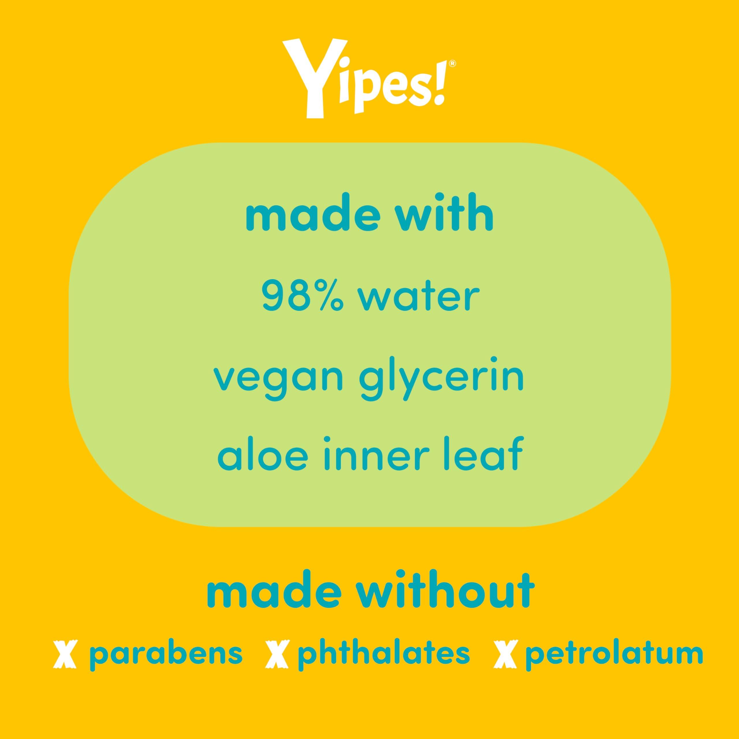 PlaneAire Yipes! Kids Face and Hand Wipes | Compostable Wet Wipes for Sensitive Skin | Individually Wrapped | Classroom Must Haves | Travel Essentials | For Backpacks, Lunchboxes, Classroom Supplies | 4 pack