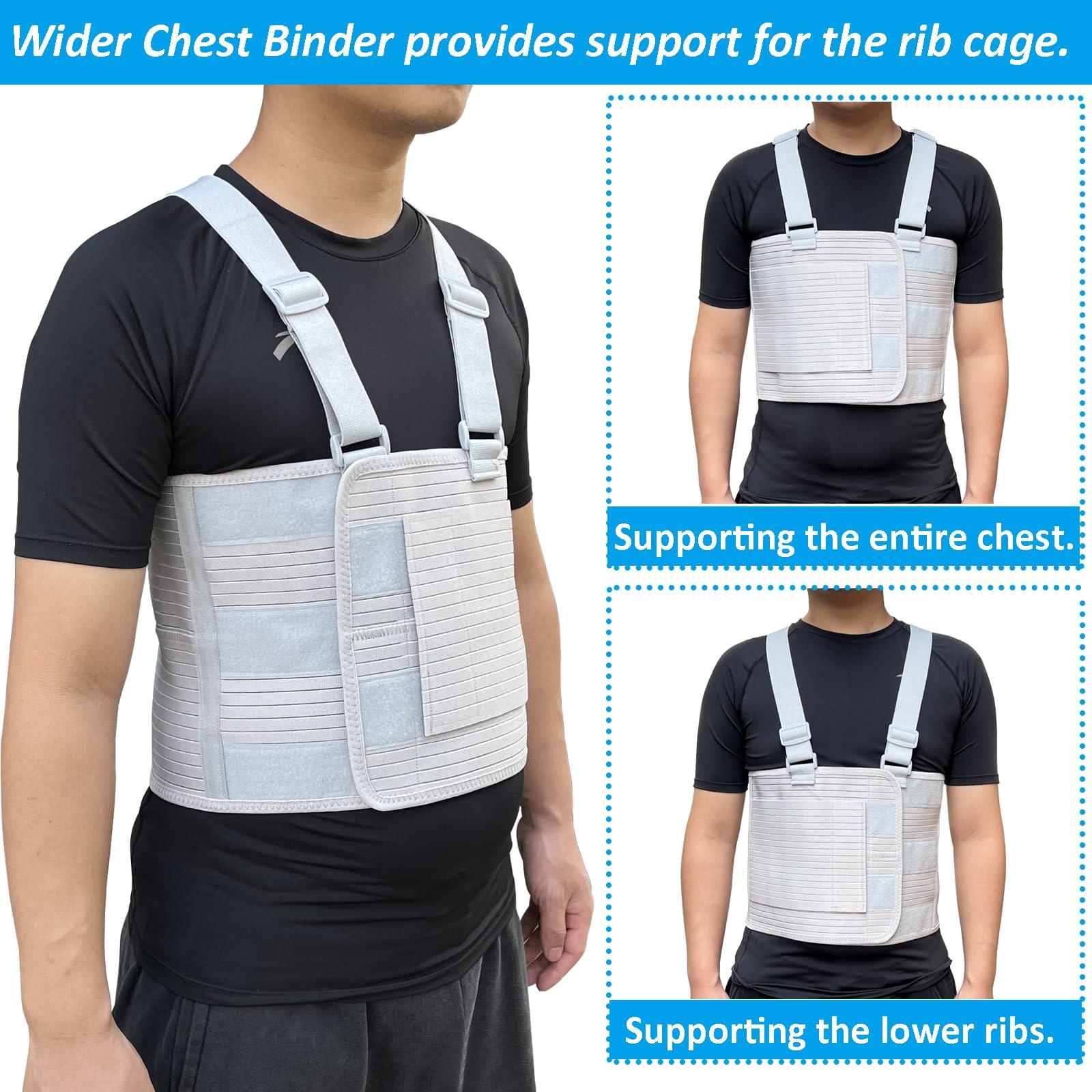 Jeelathy Rib Injury Chest Binder Brace for Cracked Ribs - Elastic Rib Support Belt for Men and Women - Rib Cage Support Belts Chest Compression Wrap for Bruised, Fractured or Dislocated Ribs Protection, Compression Wrap and Chest Support (Small ( Fits 25 - 35