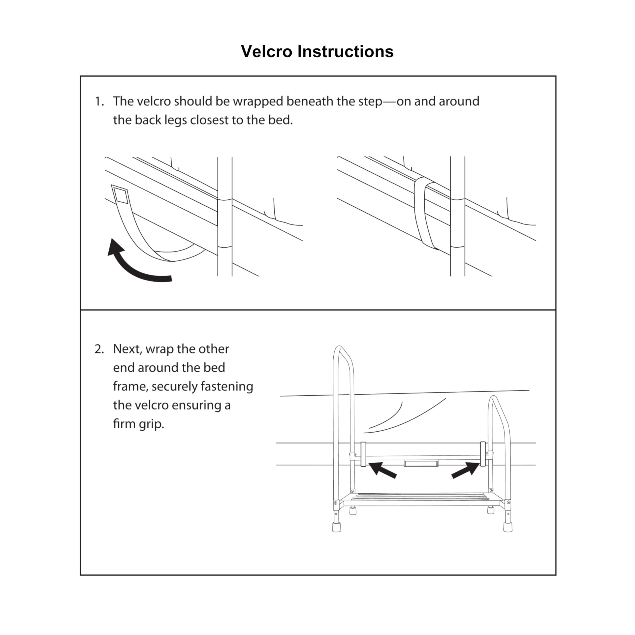 step2bed Step2Bed Bed Rails For Elderly with Adjustable Height Bed Step Stool & LED Light for Fall Prevention - Portable Medical Step Stool comes with Handicap Grab Bars making it easy to get in and out of bed