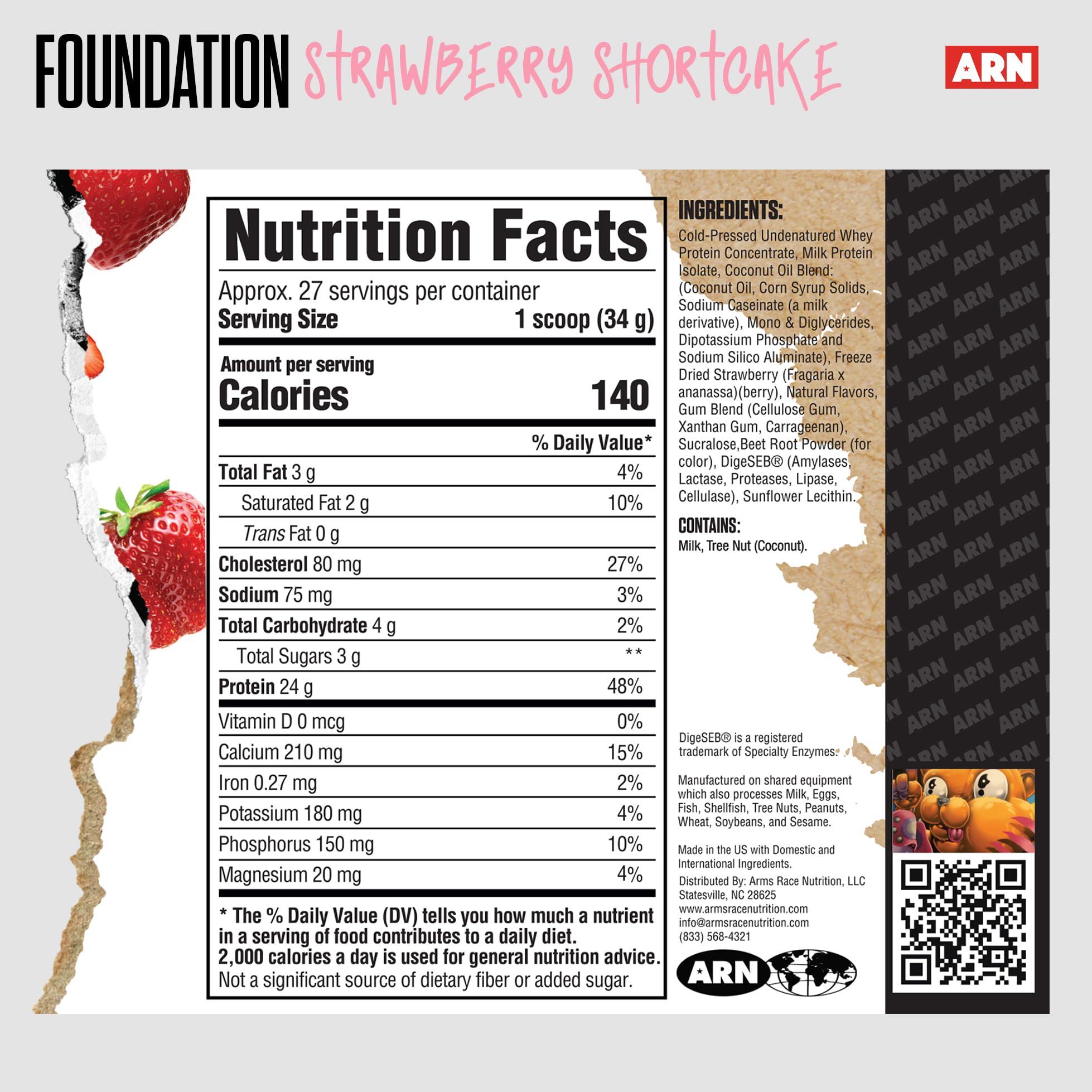 Arms Race Nutrition Arms Race Nutrition | ARN | Foundation Protein Blend (2 Pounds, Strawberry Shortcake)