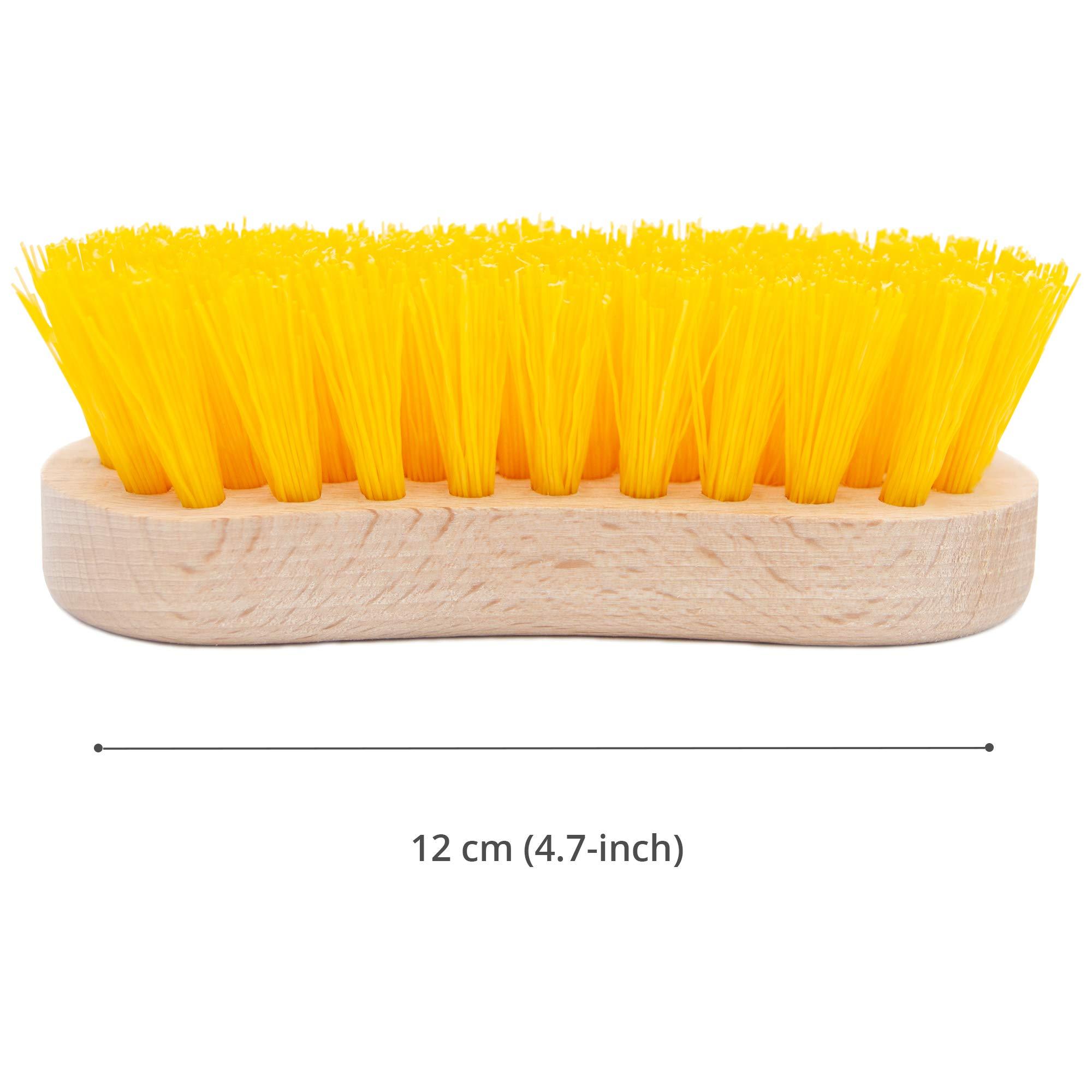 Harrison Greys Stiff Bristle Brush - Scrub Brush for Deep Cleaning, Hand Brush with Hard Bristles, Utility Nylon Brush for Indoor and Outdoor, Wooden Boot Hand Scrubber, Scrubbing Brush Heavy Duty