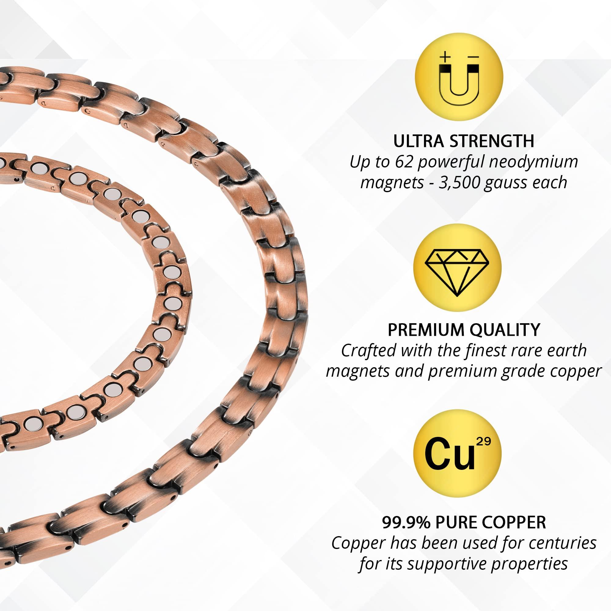 MagnetRX MagnetRX Copper Magnetic Necklace - Ultra Strength Magnetic Copper Necklace for Men and Women - 99.9% Pure Copper Necklace with 62 Magnets (21.50 Inches)