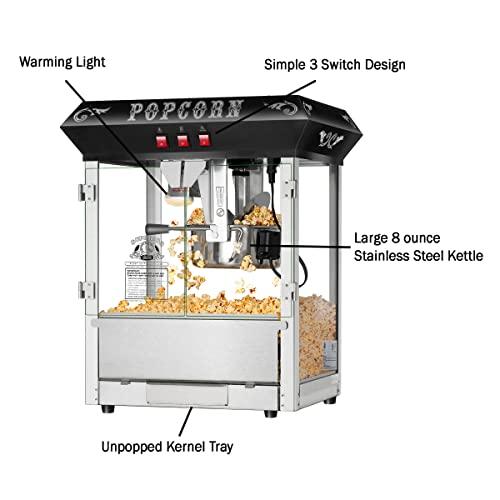 Great Northern Popcorn Superior Popcorn Hot and Fresh Popcorn Machine - Black, 8 Ounces