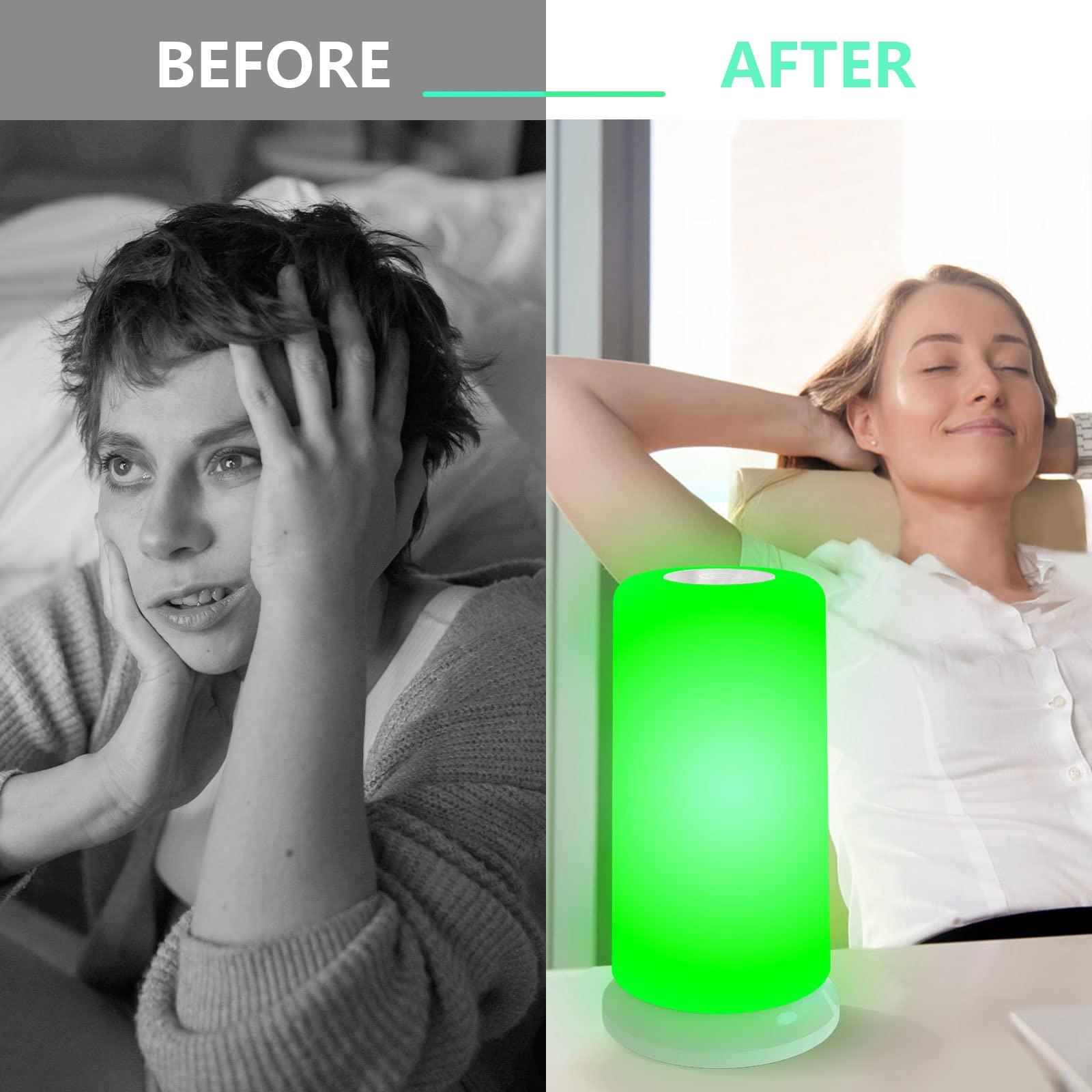 Jitesy Green Light Therapy Lamp for Migraines, Headaches, Insomnia, Anxiety Relief, Light Sensitivity, White Light Therapy Lamp, Soft Green & White Mode for Fast Asleep