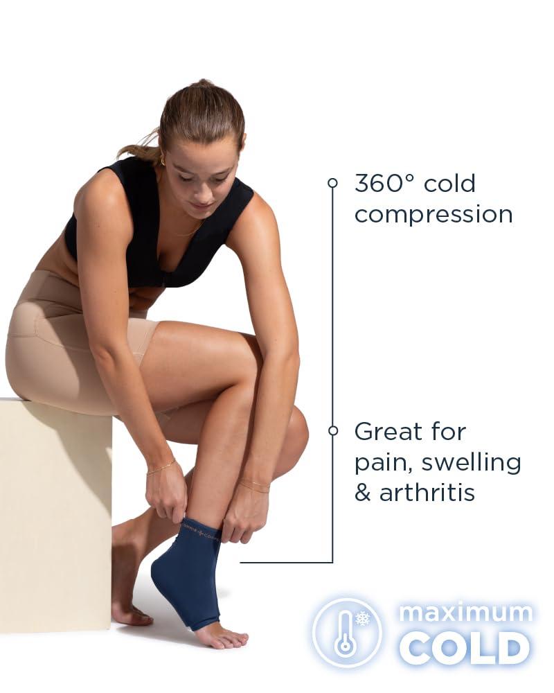 Tommie Copper Tommie Copper BetterICE Ice Pack for Knee - Reusable, Flexible, Leak-Free Gel Cold Compress - Dark Navy, Small
