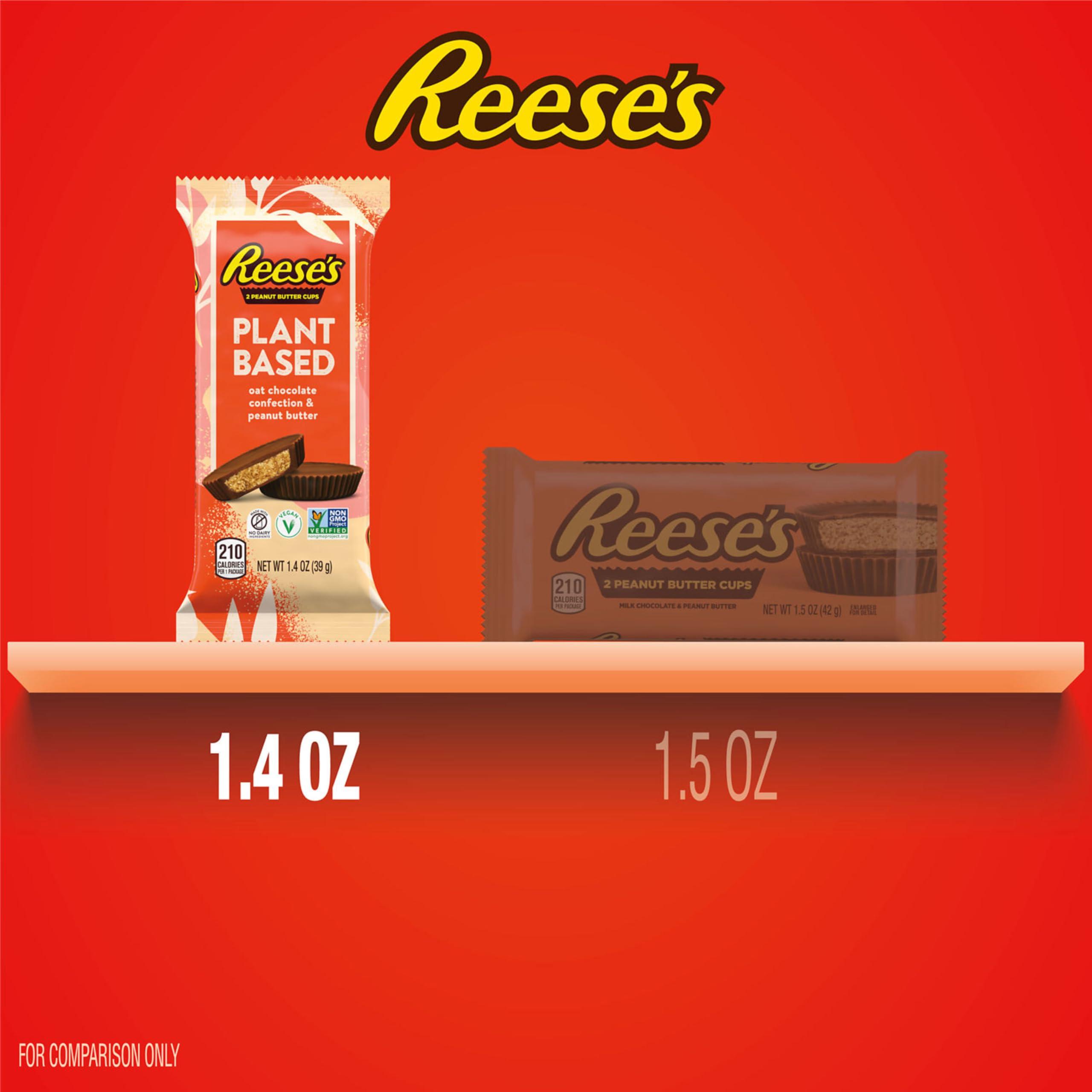 Hershey Foods REESE\'S Plant Based Oat Chocolate Confection Peanut Butter Cups, Candy Packs, 1.4 oz (12 Count)