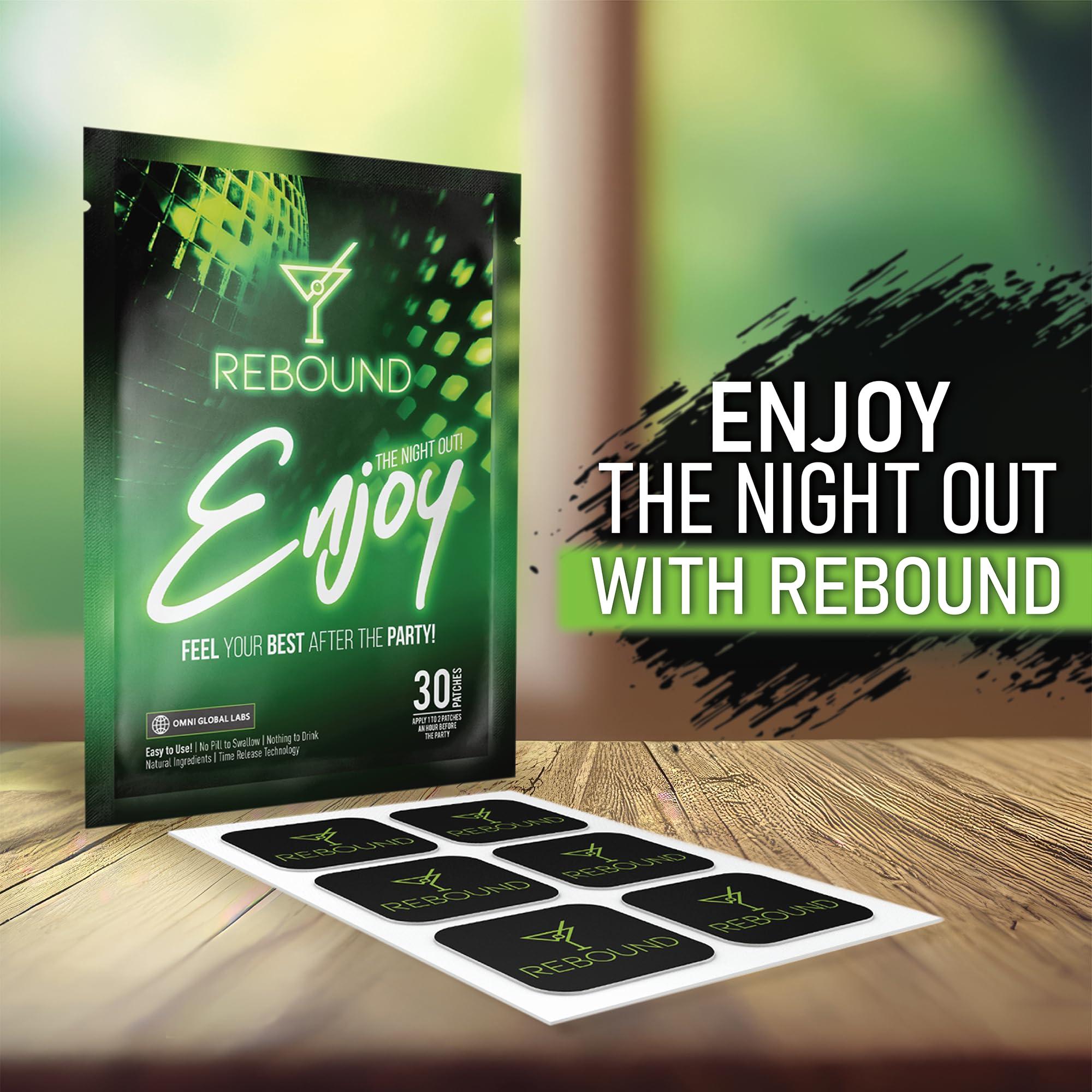 REBOUND WORK HARD. PLAY HARD. DONT SUFFER HARD Rebound Patch Flex - Pack of 30 Patches - for Active Nights and Energized Mornings