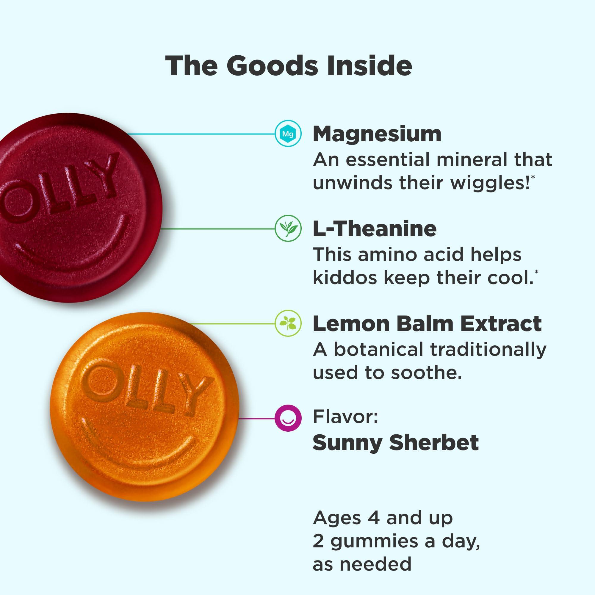 SmartyPants SmartyPants Kids Multivitamin Gummies, Sugar Free: Omega 3 (ALA) & OLLY Kids Chillax, Magnesium Gummies Plus L-Theanine, Lemon Balm, Calm Chews for Kids 4+, Sherbet Flavor - 50 Count (Pack of 1)