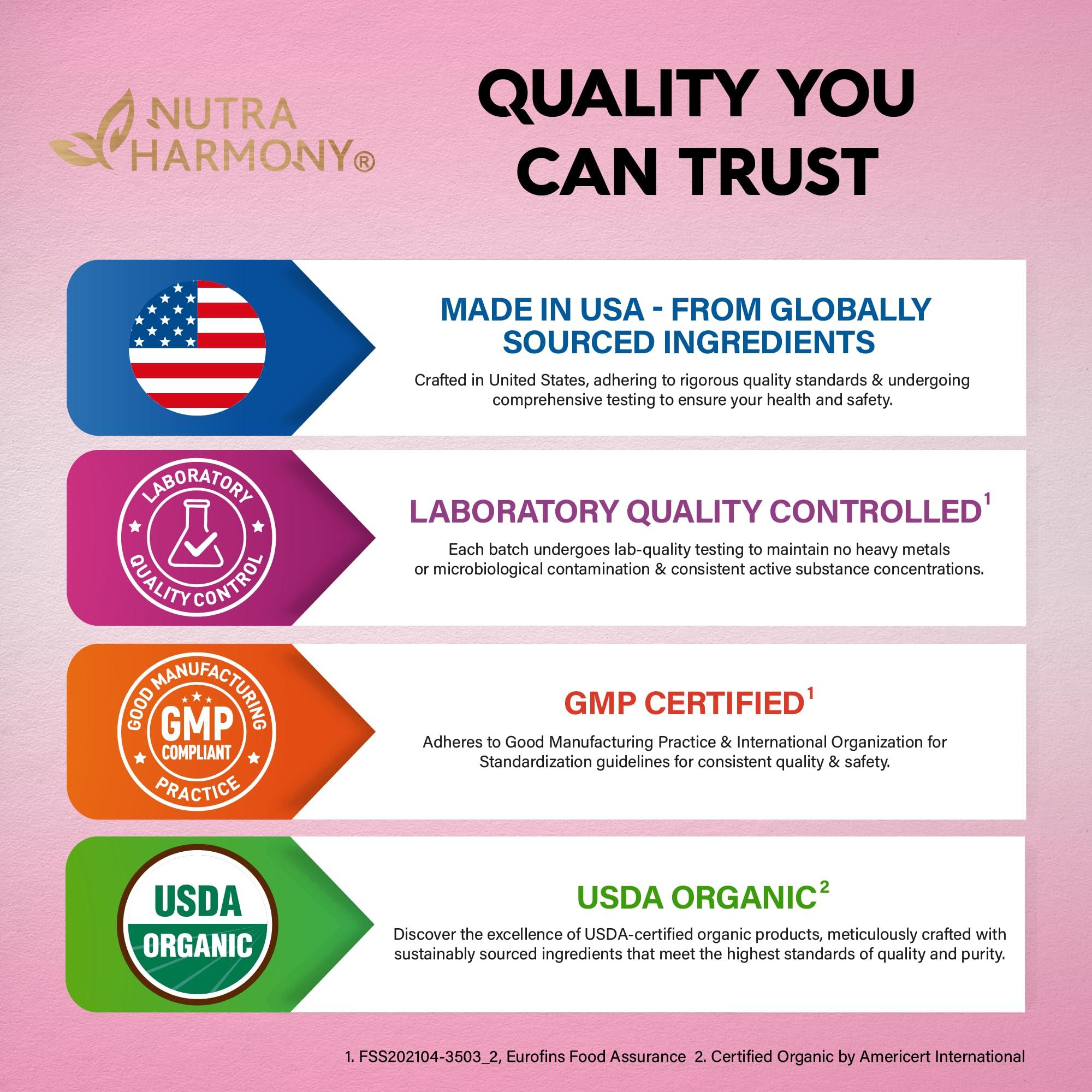 NUTRAHARMONY USDA Organic Vitamin B-Complex B5 Pantothenic Acid | B12 Methylcobalamin | B1 Thiamine | B6 Pyridoxine | B7 Biotin | B9 Folic | B3 Niacinamide - B Complex Liquid Drops, Made in USA Supplement, 2fl oz