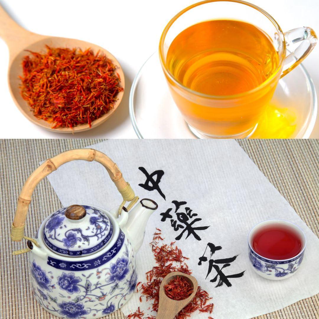 UNCLEJUM Safflower Tea Thai Safflower petal Carthamus Dried Thailand Healthy Herb Tea 3.5 Oz. (100g.)