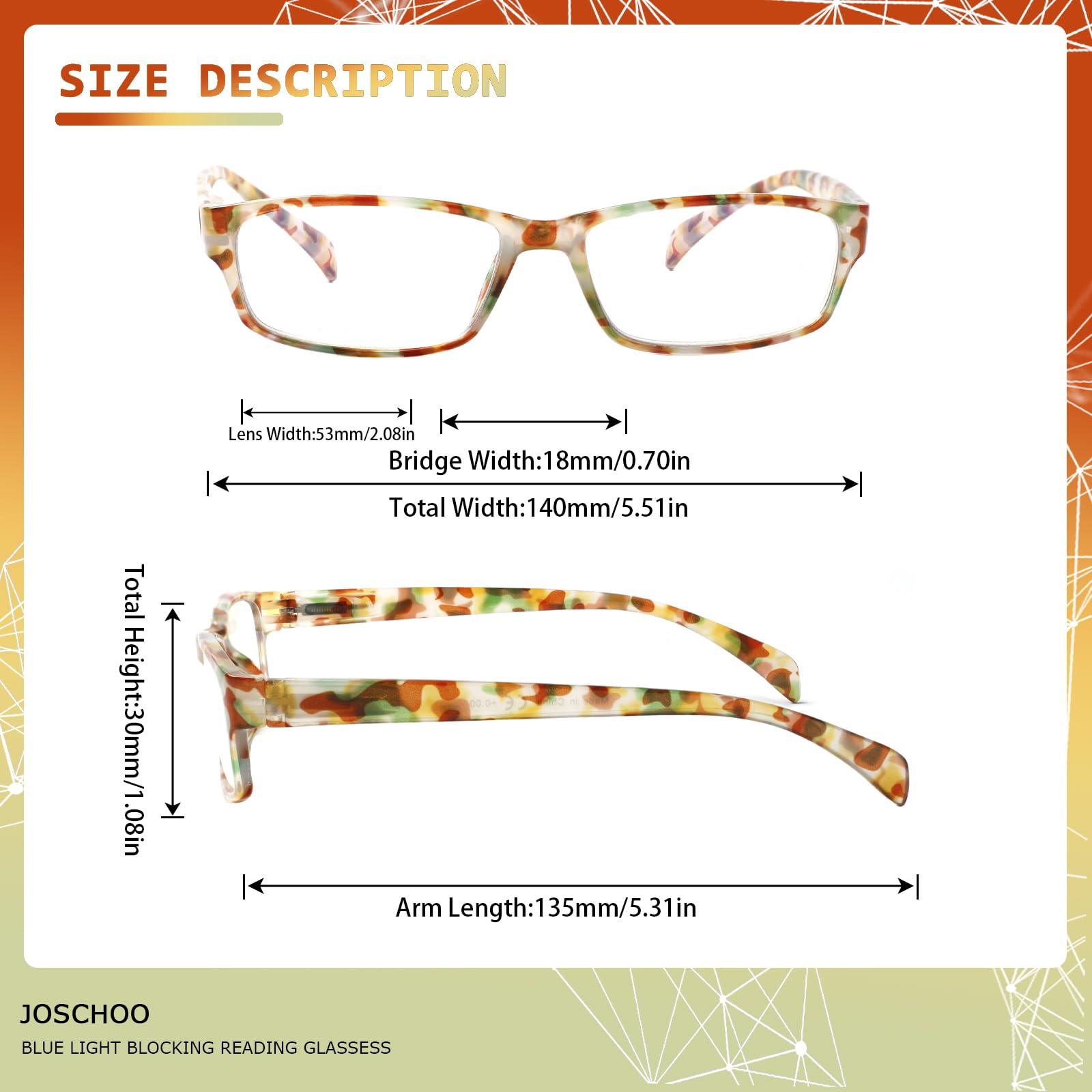 JOSCHOO JOSCHOO 6 Pack Reading Glasses for Women and Men Blue Light Blocking Spring Hinge Fashion Eyeglasses Readers for Women (Mix Color-7, 2.75)