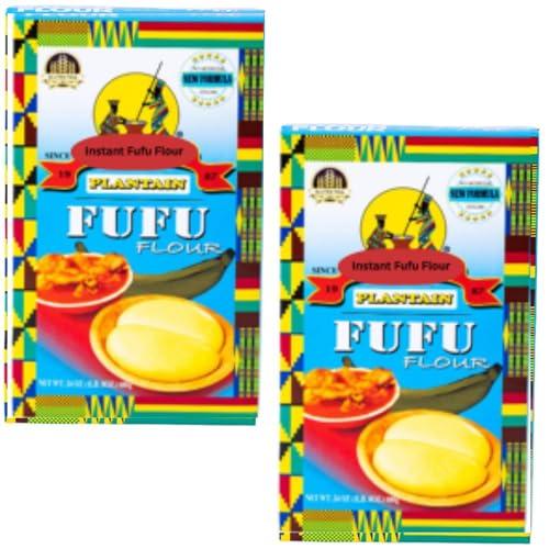 African Delights African Delights Fufu Flour - Instant Fufu Flour - Make Authentic Fufu at Home - Gluten Free, Vegan Fufu Mix African | (Tropiway Plantain Fufu 24oz x2)