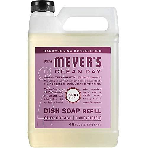 MRS. MEYER\'S CLEAN DAY MRS. MEYER\'S CLEAN DAY Liquid Dish Soap Refill, Peony, 48 FL Oz. (Pack of 2)