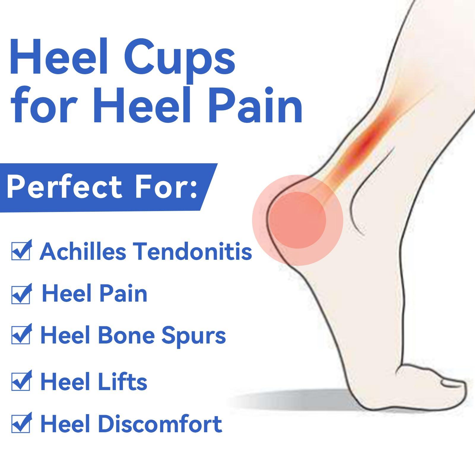Skyfoot Skyfoot Heel Cups for Achilles Tendonitis, Heel Bone Spurs, Orthotic Inserts for Achilles Tendon Support, Heel Cushions for Heel Pain Relief for Women and Men (Small)