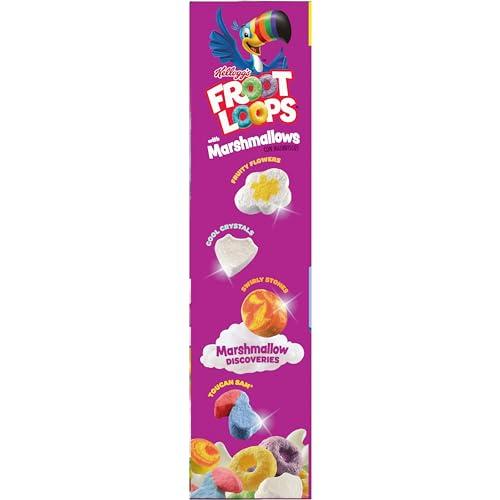 Froot Loops Froot Loops Breakfast Cereal with Marshmallows, Fruit Flavored, Breakfast Snacks, Family Size, Original with Marshmallows, 17.7oz Box