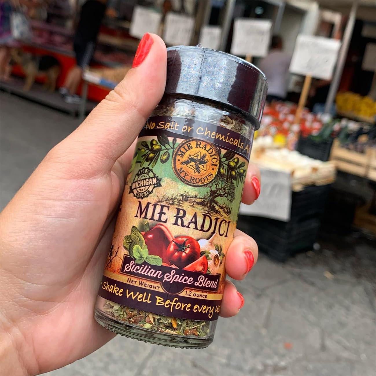 Mie Radici Mie Radici Variety Pack of Spices Blends - Fresh Dried Herbs - No Salt or Chemicals Added - Comes in Various Flavors | Original Sicilian Spice, Award Winning Pizza Blend, Sicilian Meatball Blend (Meatball + Sicilian + Pizza Sauce)