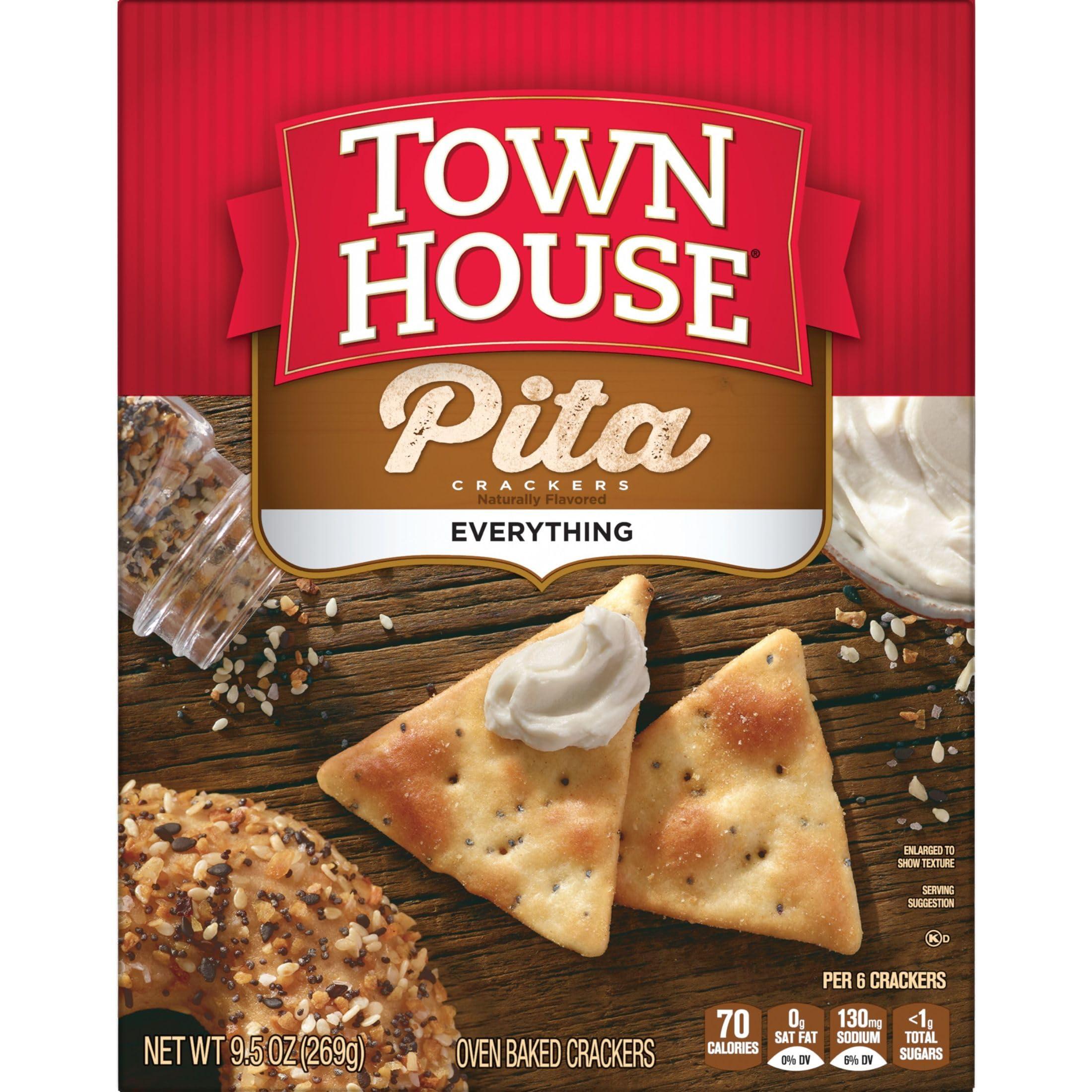 Town House Town House Pita Oven Baked Crackers, Party Snacks, Everything Flavor, 9.5oz Box (1 Box)
