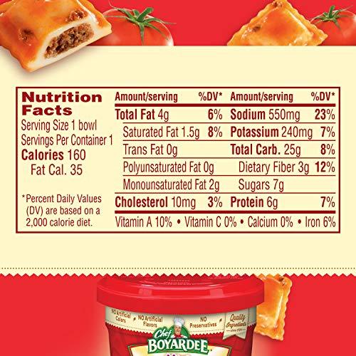 Chef BOYARDEE Chef Boyardee Mini Micro Beef Ravioli, Microwave Food, 7.5 OZ Microwaveable Bowl (12 Bowls)