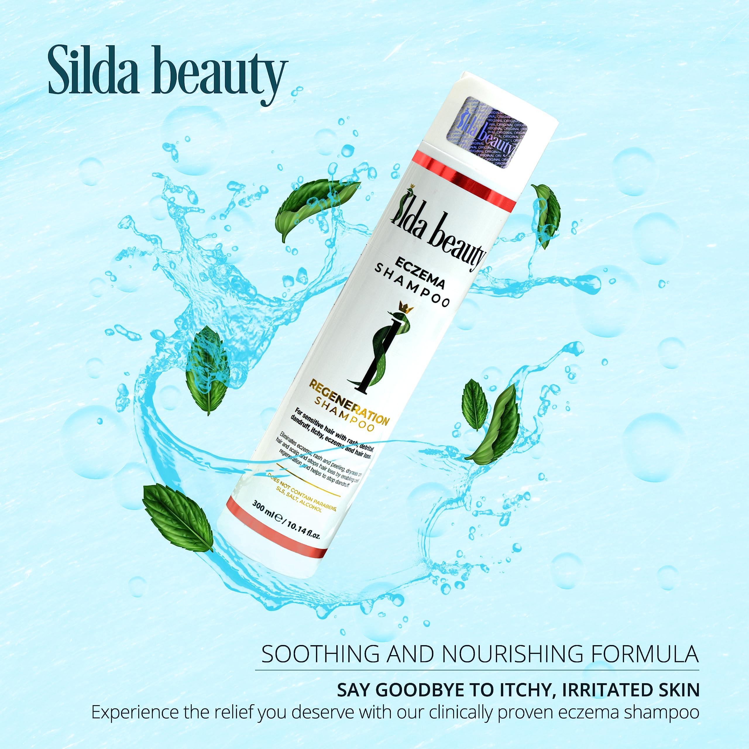 SILDA BEAUTY SILDA BEAUTY Eczema Shampoo- Long-Lasting Relief of Itching and Flaking Scalp | Seborrheic Dermatitis Relief | Natural Components with Original Formula| All Hair Types | 10.14 oz