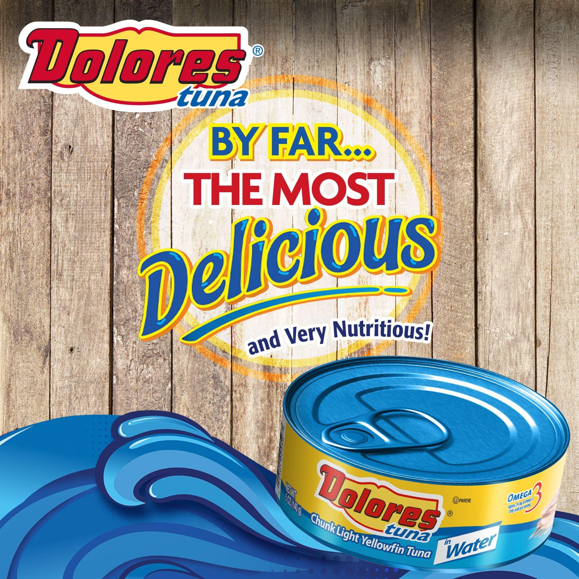 Dolores Dolores Tuna Chunk Light Yellowfin Tuna in Water, 5oz Canned Tuna, 24 Pack
