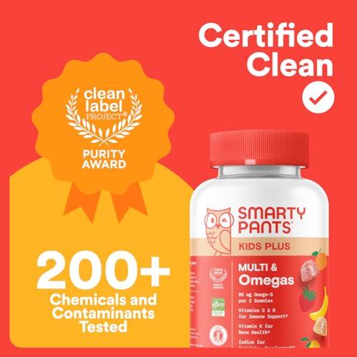 SmartyPants SmartyPants Kids Multivitamin Gummies - Improved Formula: Omega 3 (DHA/EPA), Vitamins D3, C, B12, B6, Vitamin A, K & Zinc, Gluten Free, Three Fruit Flavors, 60 Count (30 Day Supply)