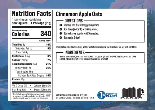 Backpacker's Pantry Backpacker's Pantry Cinnamon Apple Oats - Freeze Dried Backpacking & Camping Food - Emergency Food - 11 Grams of Protein, Vegan, Gluten-Free - 1 Count