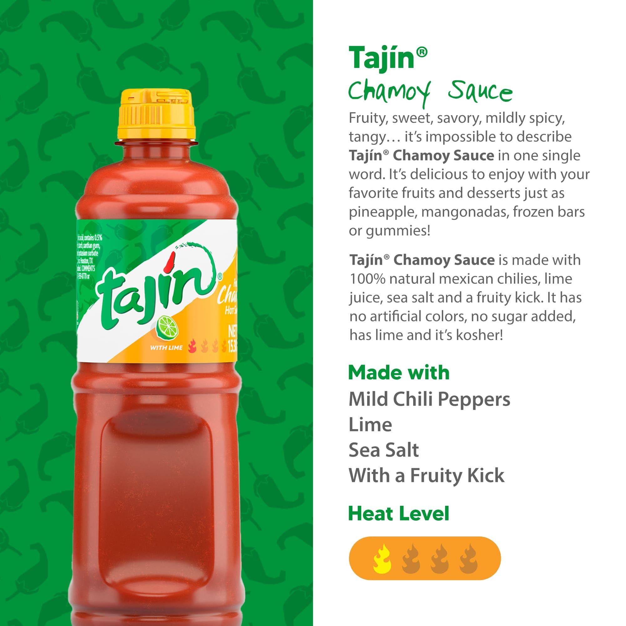Tajin Tajn Clsico Seasoning 14oz and Tajn Fruity Chamoy Sauce 15.38oz Bundle (Pack of 2)