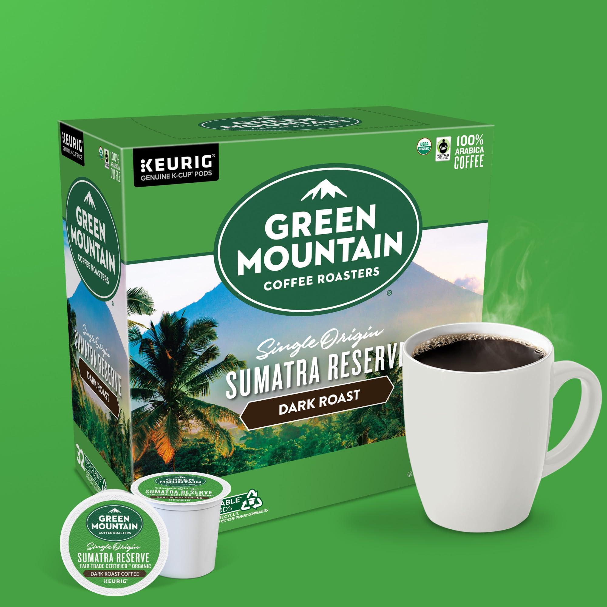 Green Mountain Coffee Roasters Green Mountain Coffee Roasters Sumatra Reserve Coffee, Keurig Single-Serve K-Cup pods, Dark Roast, 32 Count
