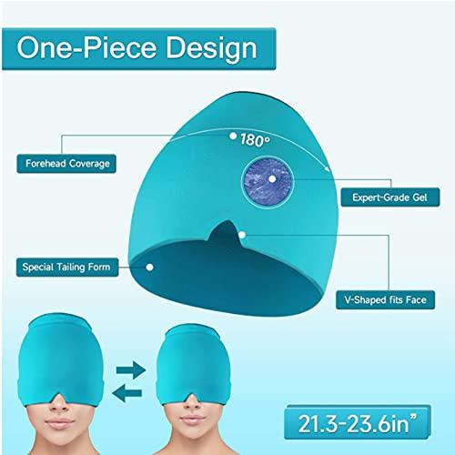 EEUK Headache Hat for Migraine Hot and Cold, Compressed Ice Head Wrap Wearable Strechable & Flexible Cold Hot Therapy for Tension Headache Relief, Puffy Eyes, Sinus & Stress Relief(Color:Purple)