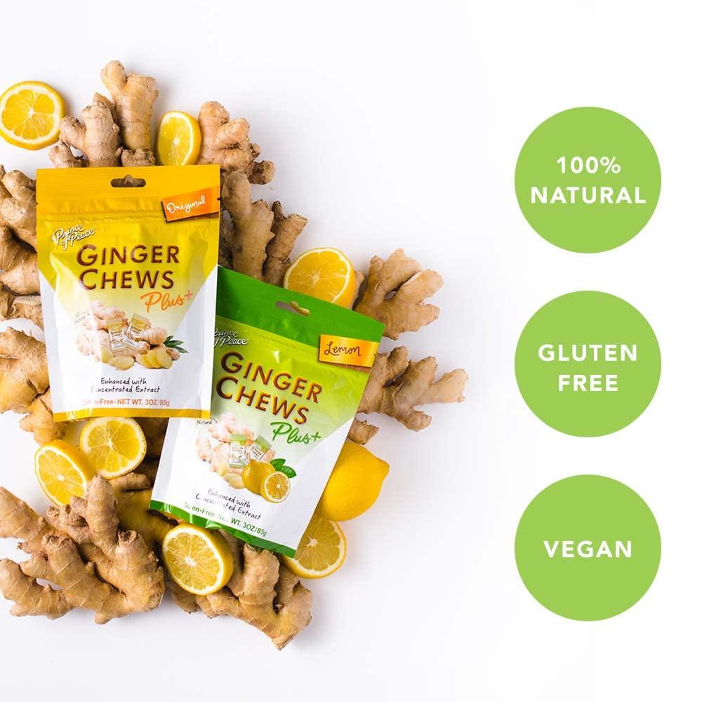 Prince Of Peace Prince Of Peace Ginger Chew Plus+ Original, 3 oz. Bag Digestive Aid, Relief, Healthy Candy, Stomach Aid