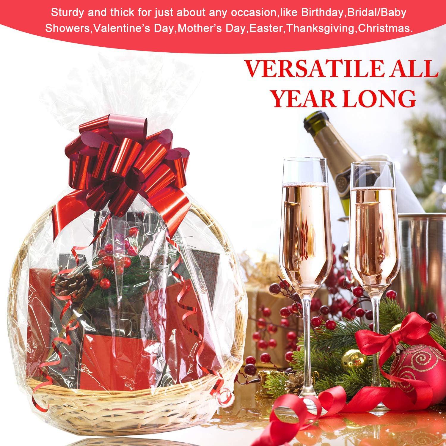 Morepack Morepack Extra Large Shrink Wrap Bags for Gift Baskets, 32x40 inches Clear PVC Heat Gift Basket Shrink Bags 5 Pack