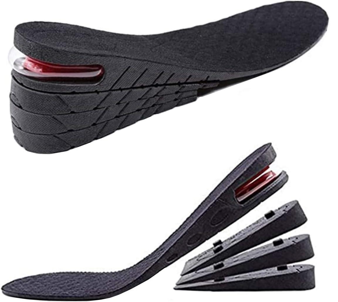 AOREWTGGH Height Increase Insoles for Men, 4 Layers Shoe Height Inserts to Make You Taller, Multi-Layer Invisible Boosting Lifts Soles for Women Kit with Air Cushion Heel Height 3.54 Inch