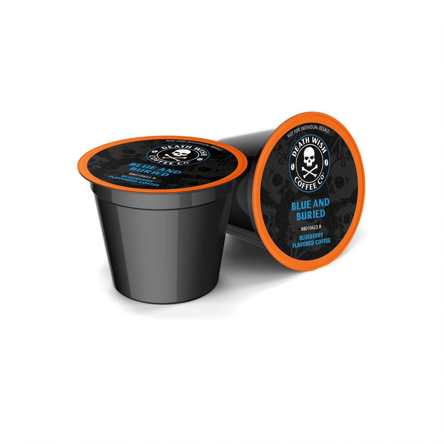 Death Wish Coffee Co. Death Wish Coffee, Single Serve Coffee Pods - Fair Trade - Blue and Buried: Blueberry Vanilla Flavored
