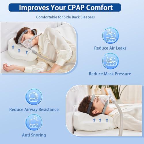 Dlight BD Dlight BD CPAP Pillow for Side Sleepers-Height Adjustable Memory Foam Pillow for CPAP Mask User-Reduce Full Mask Air Leak&Pressure for Back and Side Sleepers