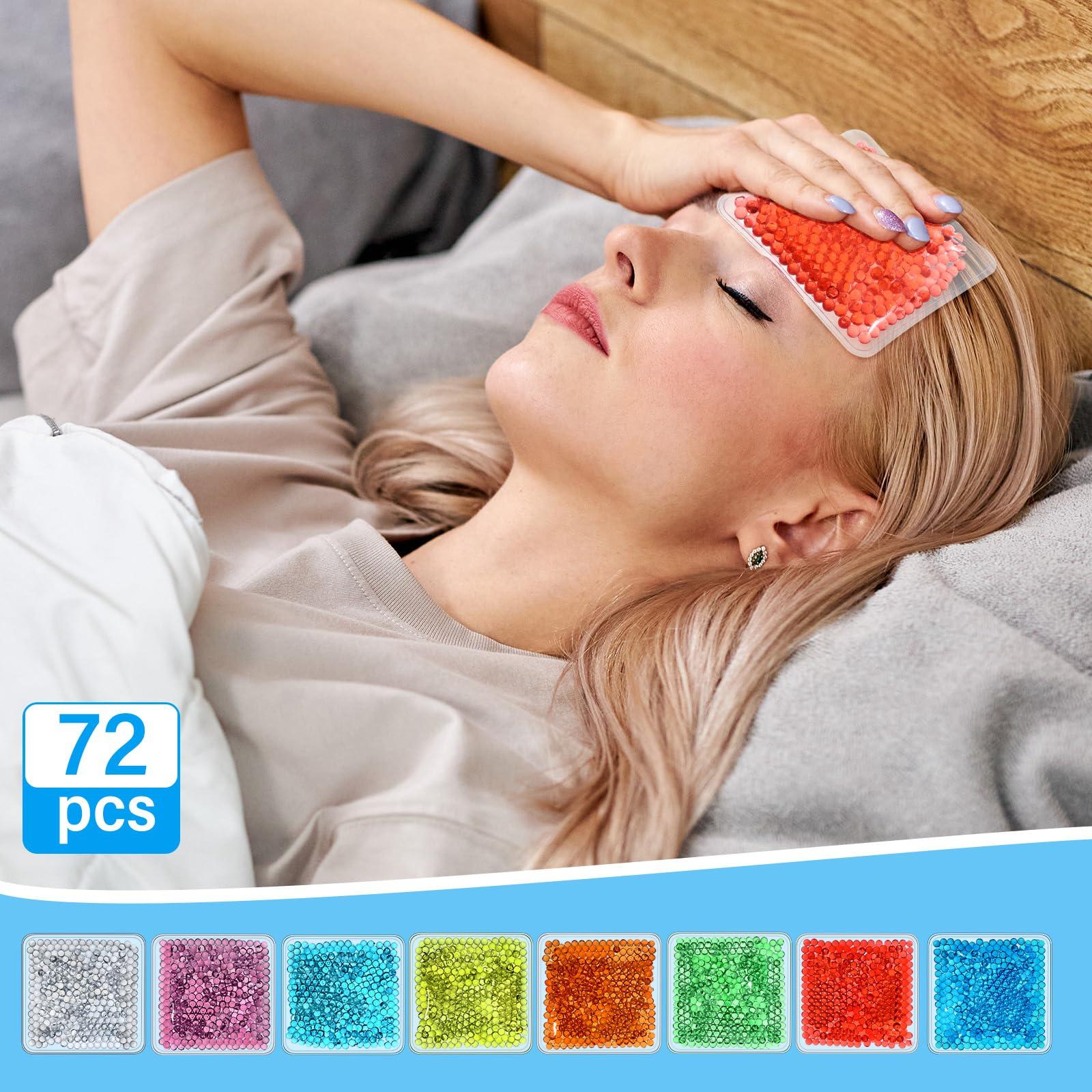 TrelaCo TrelaCo 72 Pack Small Gel Ice Packs Bulk for Injuries, Reusable Soft Cold Packs, Hot and Cold Gel Ice Pack, Mini Boo Boo Ice Packs for Breastfed Injury, Pain Relief, Headache, Tired Eyes