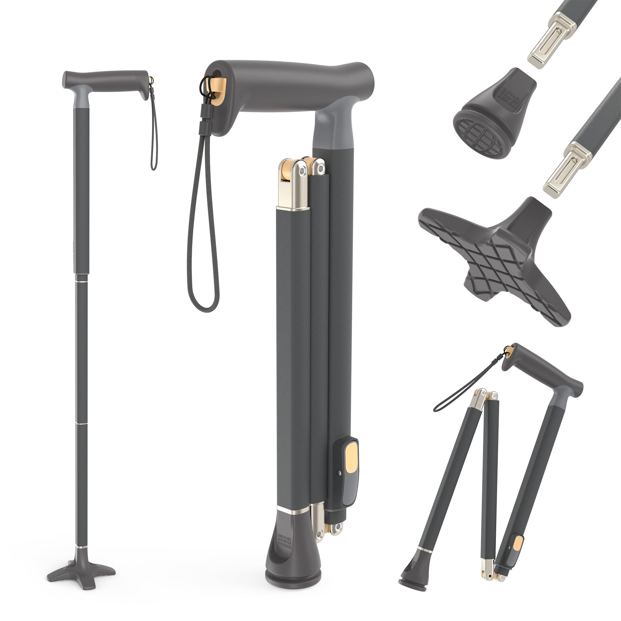 Michael Graves Design Michael Graves Quick Fold Walking Cane for Men and Women - Foldable Walking Stick for Stability and Style - Collapsible Folding Cane - Walking Sticks for Seniors & Adults