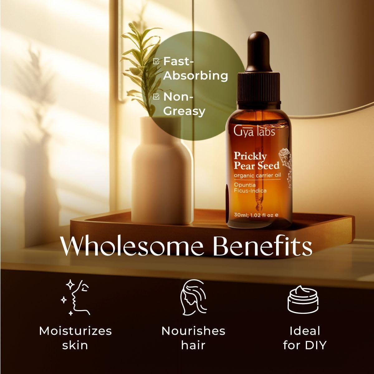 Gya Labs Gya Labs Organic Prickly Pear Seed Oil for Face - 100% Pure Natural Prickly Pear Carrier Oil for Skin, Hair, Nails (1 Fl Oz)